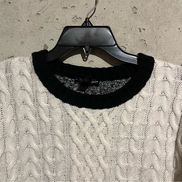 Aqua Womens XS Wool Blend Pullover Sweater Knit Modern Colorblock Casual - Picture 2 of 7